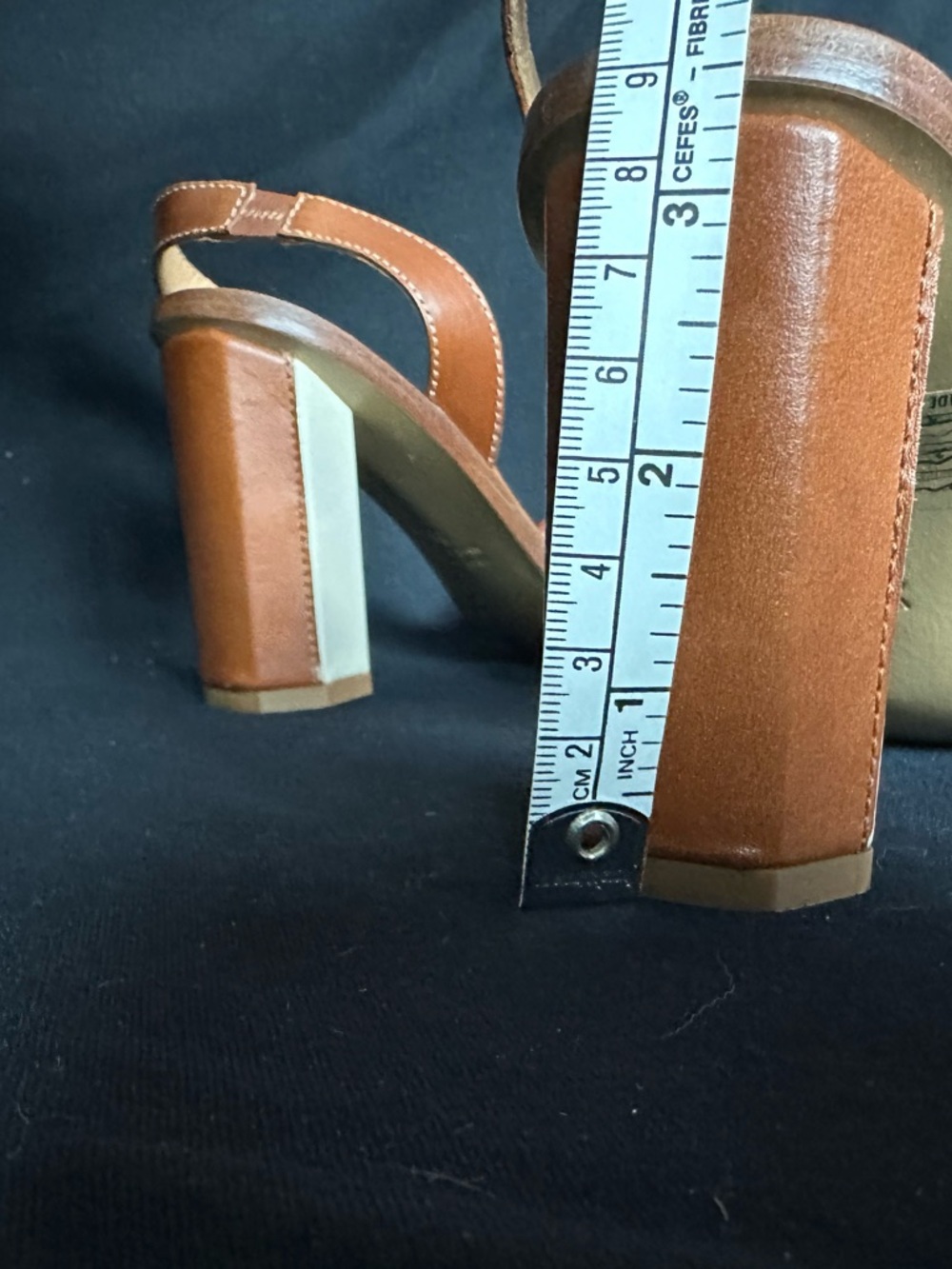 Made in Italy Brown & Cream Woven Slingback Block Heels strap and buckle sandals - Picture 13 of 16